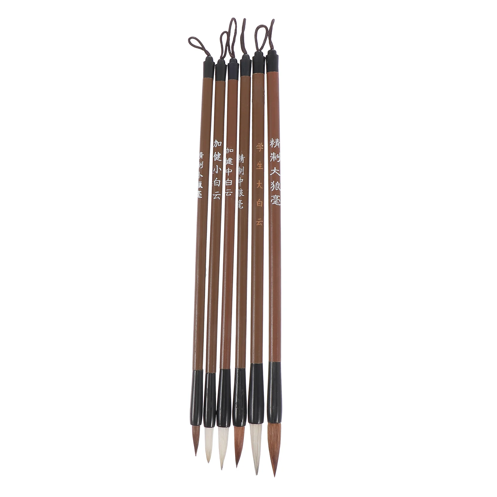 

6 Pcs Writing Brush Students Ink Practical Pen Chinese Calligraphy Weasel Hair Stationery Fountain