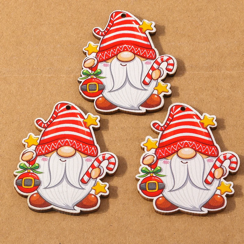 10pcs Christmas Santa Claus Charms Elk Snowman Pendants for Jewelry Making Earrings Necklace DIY Accessories Supplies
