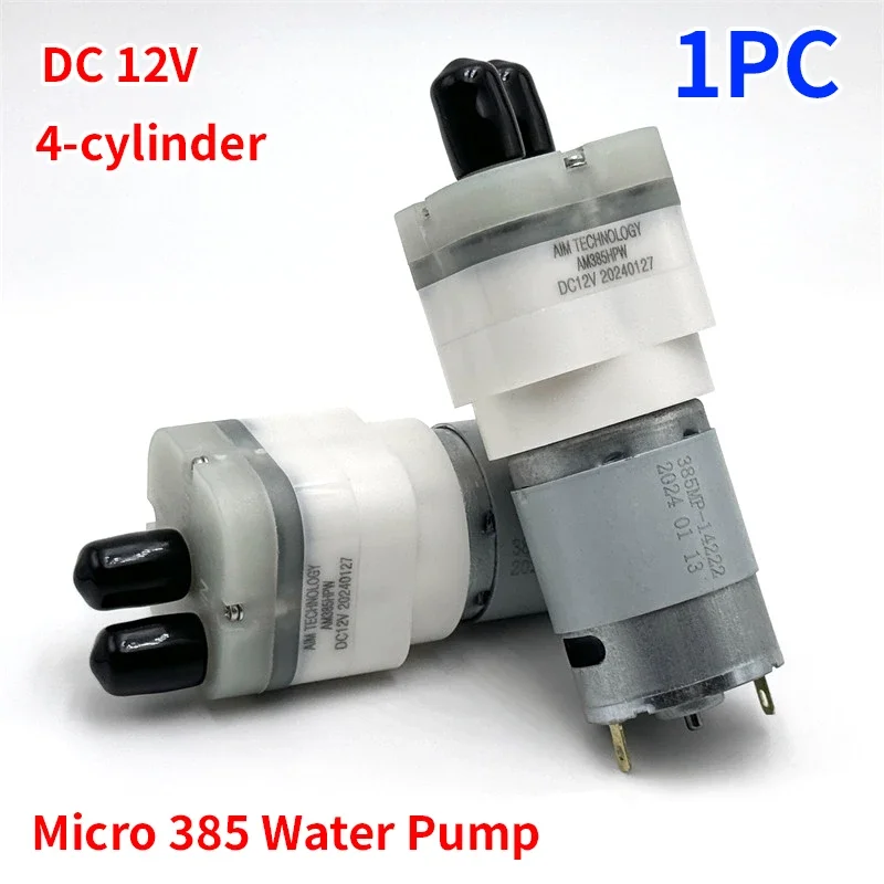 

1PC 1.7L/min Mini DC 12V 385 Water Pump AM385HPW Large Flow Micro 32mm Diaphragm Self-priming Suction Water Pump