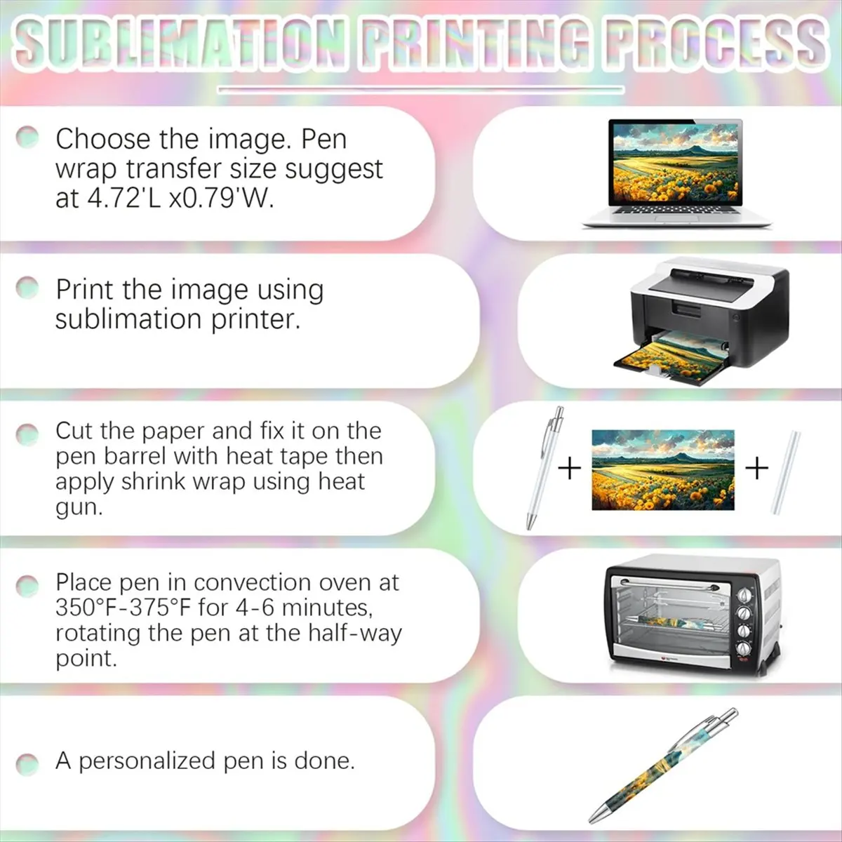 A20I Sublimation Pen Kit Sublimation Pen Blank with Resealable Pouch Bag and Thank You Card Sublimation Ballpoint Pen School