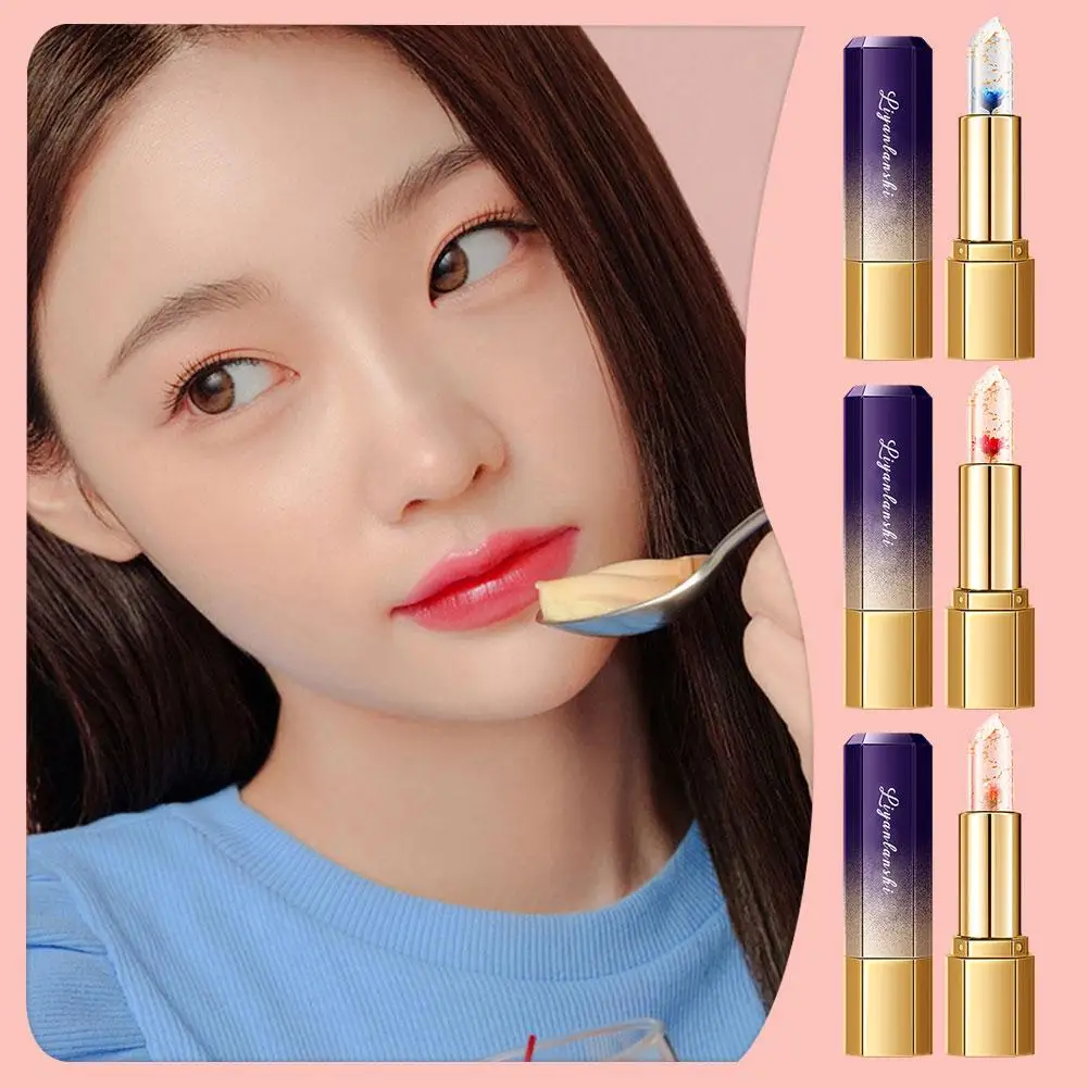 

Jelly Color Changing Lipstick Moisturizing Transparent Color Waterproof Lasting Lips Long Temperature Care Lip Balm Changin T4G9