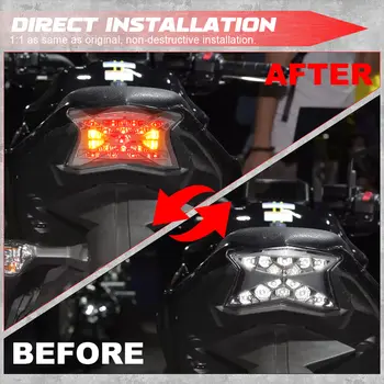 가와사키 Z900 Z650 NINJA650 2017 2018 2019 2020 2021 2022 모델용 LED 테일라이트, 후방 브레이크등, 방향지시등 (12V) 6 best sales 닌자 650 2017 - №5