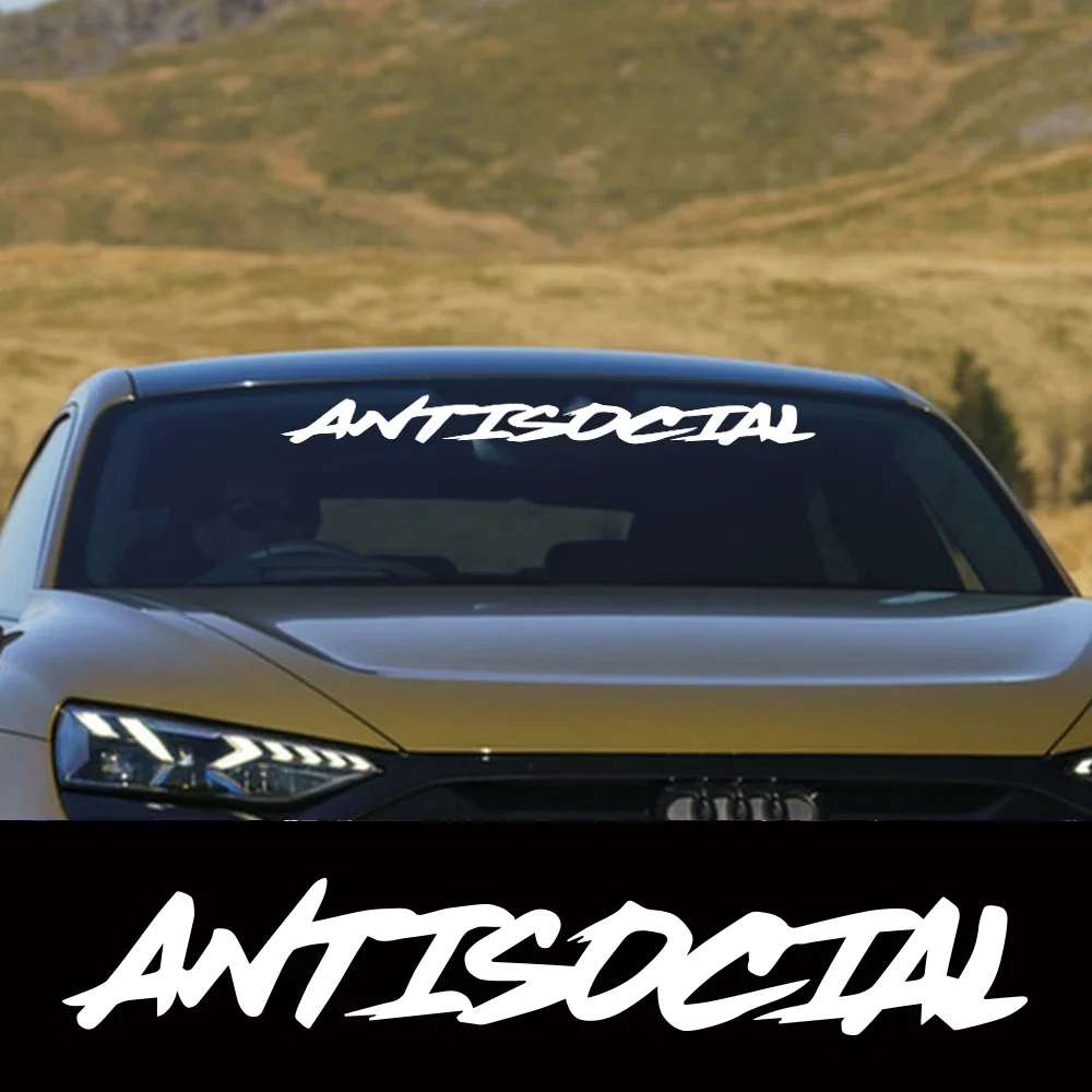 Adesivo per parabrezza per auto di varie dimensioni, antisociale, stile creativo, finestra per moto, decorazione in vinile, decalcomania, accessori per sintonizzazione automatica