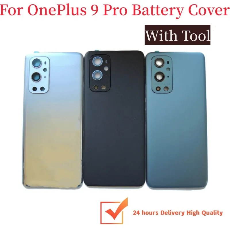 Glass For OnePlus 9 Pro Battery Cover Panel Rear Door Housing Case Oneplus 9Pro Back Cover With Camera Lens With Logo