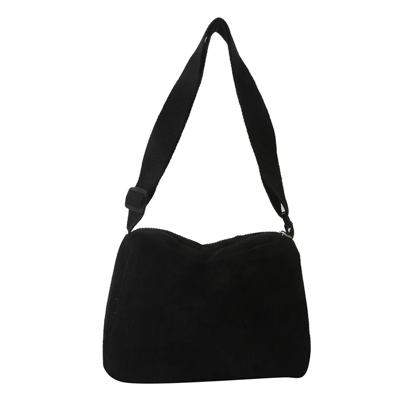 Bolso grande de pana para mujer, bolsa de mano cruzada de un hombro, estilo Retro, informal y Simple, edición coreana, 2023