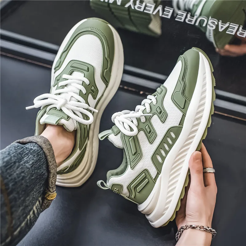 

Thick Sole Wear-resistant Lightweight Outsole Male Sneakers 2024 Autumn New Casual Men Shoes Fashion Comfortable Anti Slip Men's