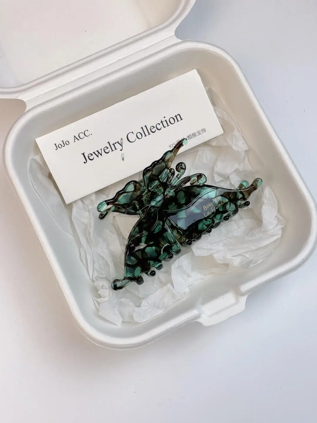 

Celestial Butterfly Acetate Claw Clip Sky Green Elegant Hair Claw for BunFrench Style Fairy Hair Clip for Women Hair Accessorie