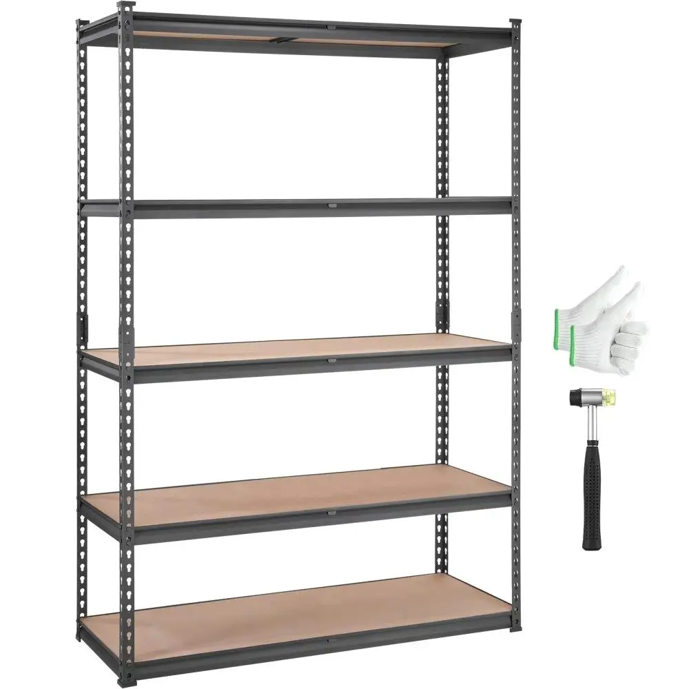 

Storage Shelving Unit, 5-Tier Adjustable, 2000 lbs Capacity, Heavy Duty Garage Shelves Metal Organizer Utility Rack, Black, 18"