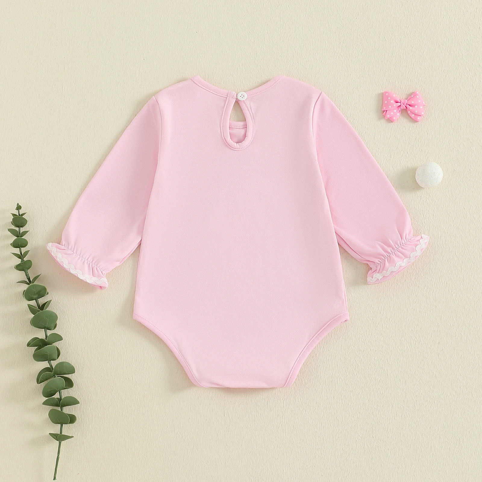 

Одежда для новорожденных девочек, осенний комбинезон для маленьких девочек, комбинезон с длинными рукавами и бантом для малышей, кукольный воротник с пузырьками