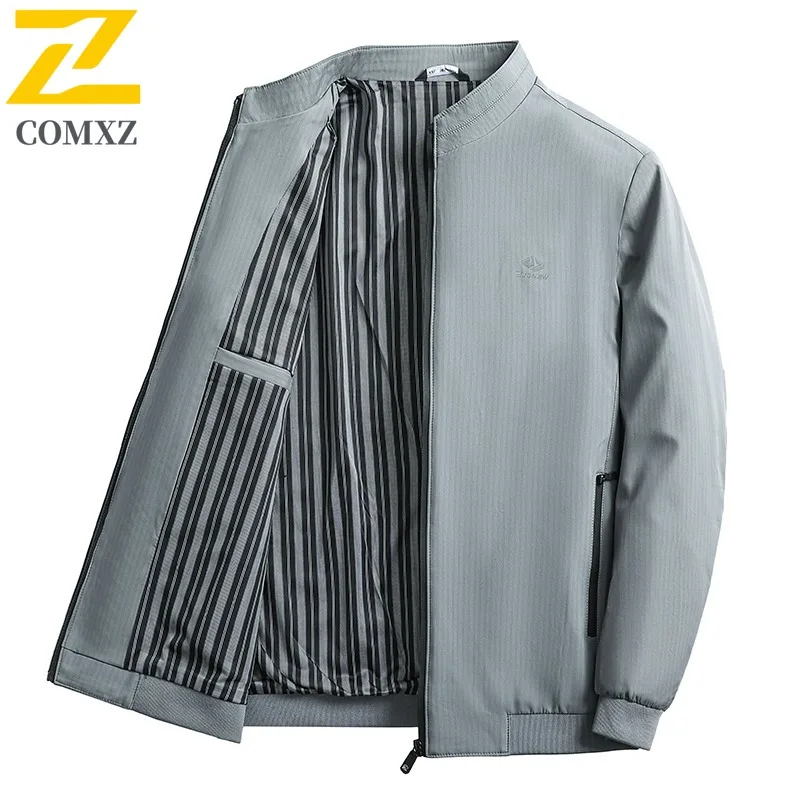 

COMXZ Stand-Collar Softshell Jacket Spring Windproof Waterproof Light Fleece Hiking Coat for Camping Fishing 2025 Multi-Season