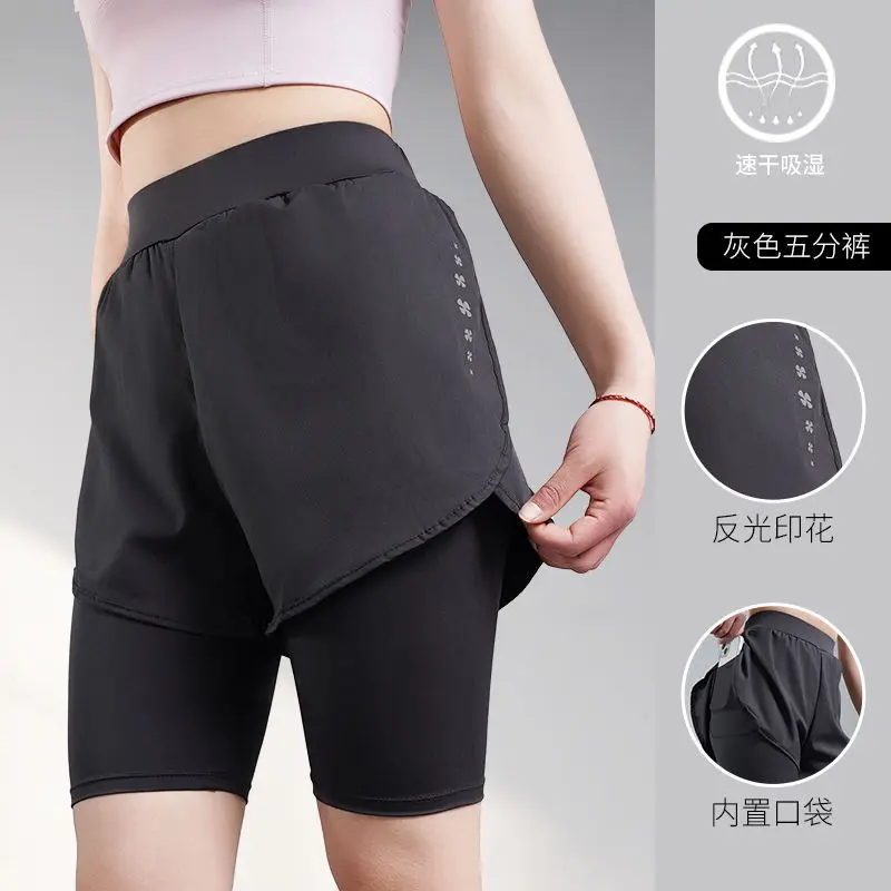 Summer Women's Compression Shorts Running Fitness Workout Gym Tight Athletic Quick Dry Sport Badminton Shorts Short Homme