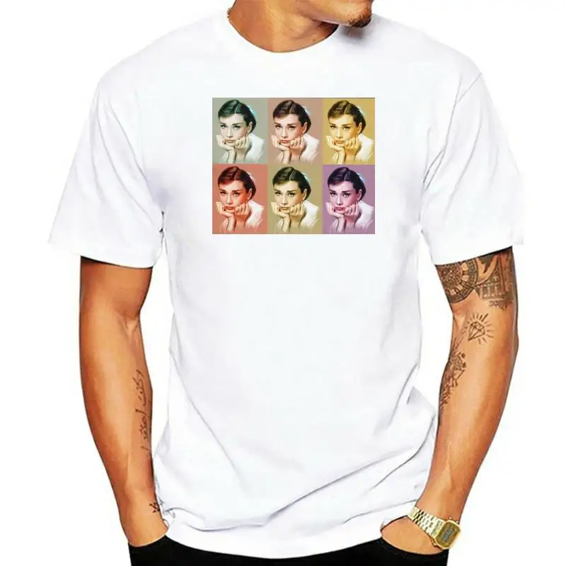 XXXL Vintage Audrey Hepburn Tees Mens Awesome Short-sleeved Men T Shirts Wholesale 80s Apparel