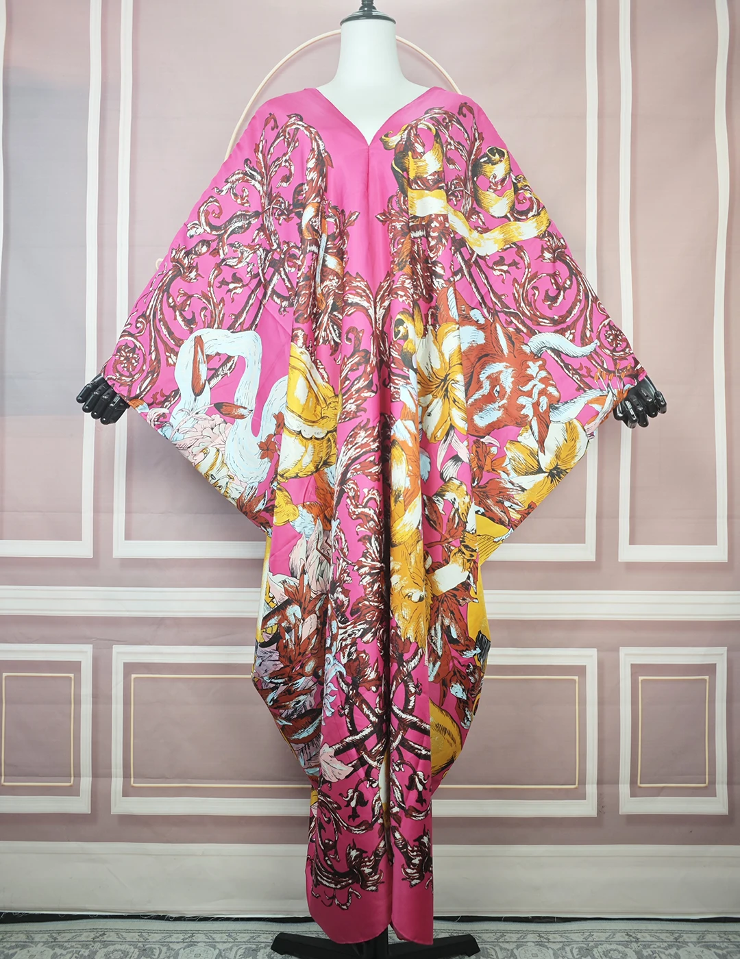 

Middle East Muslim Ramadan Summer Silk Loose Kaftan Maxi Dress Oversize African Lady Beach Comfortable Long Abaya