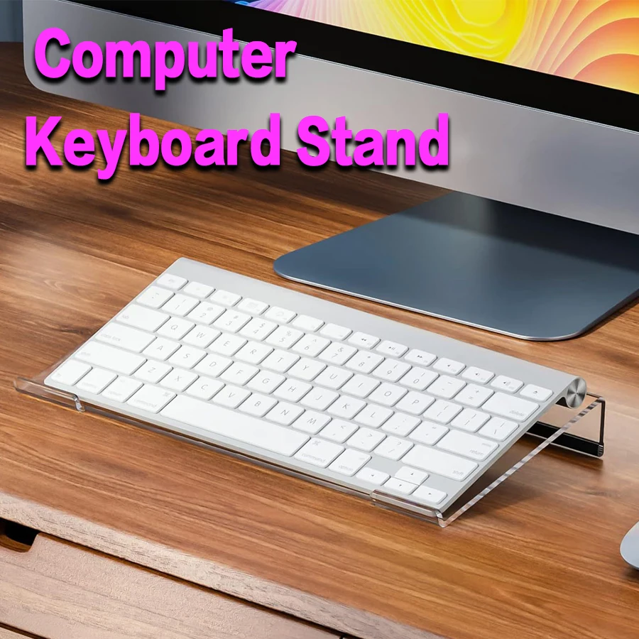 Keyboard Stand - Z-Shaped  Transparent Keyboard Stand, Easy to Type, Suitable For School, Home Office, No Assembly Required, Des