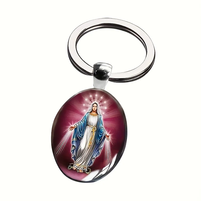 Jesus Christ God Pattern Keychain Alloy Key Chain Ring Purse Bag Backpack Charm Car Hanging Pendant Jewelry Gift  Bestselling