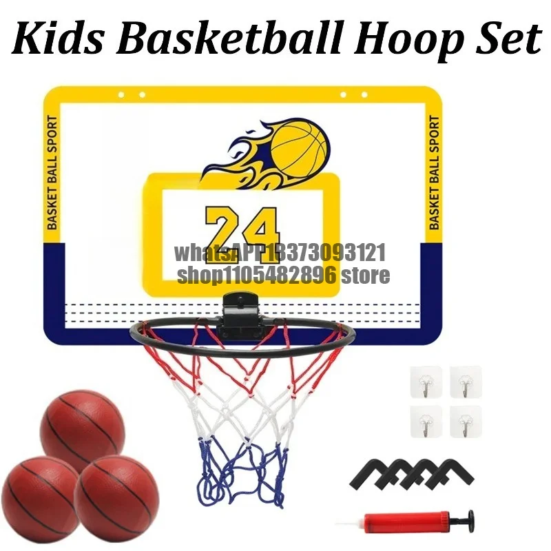 Mini Indoor Basketball Hoop Portable Basketball Hoop with 3 Balls & Inflator Door and Wall Mounted  Basketball Hoops Gift