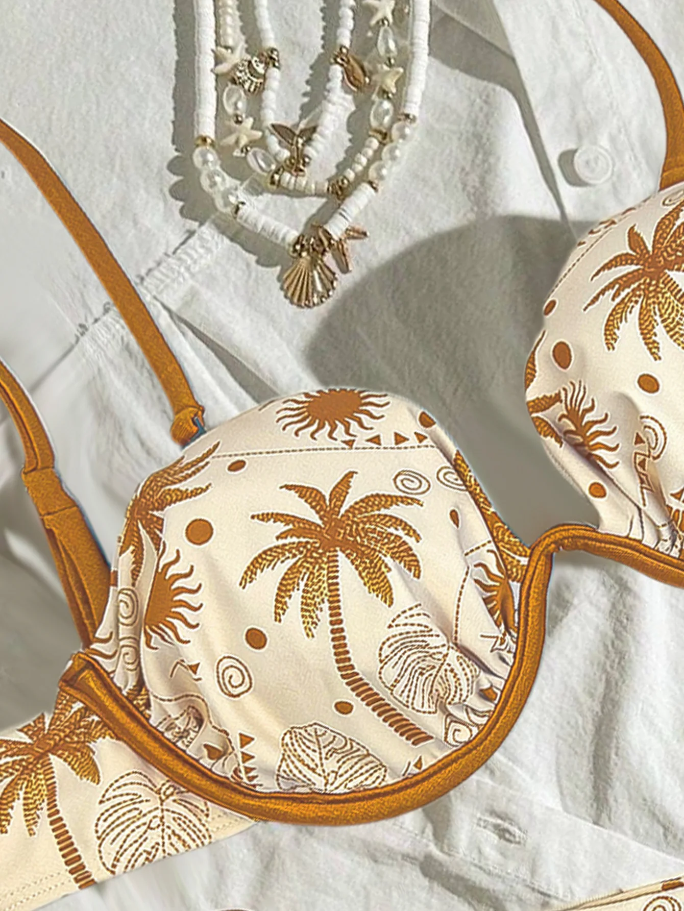 Floral-Print Bikini Ruched Drawstring Tie Bikinis Sets Soft-Padded Adjustable Support Swimwear Beach Two-Piece Swimsuit