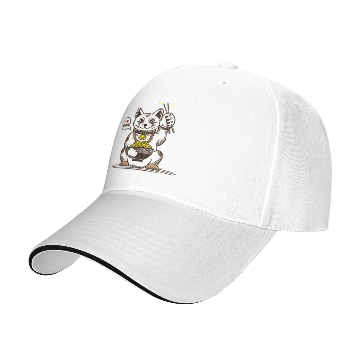 Maneki-neko Portion Of Ramen Cap Baseball Cap Big size hat funny hat hat men's Women's