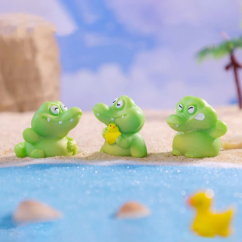 Cartoon Cute Crocodile Small Statue Cartoon Microlandscape Figurines Ornaments Funny Creative Miniatures Home Decoration Gifts - view 5