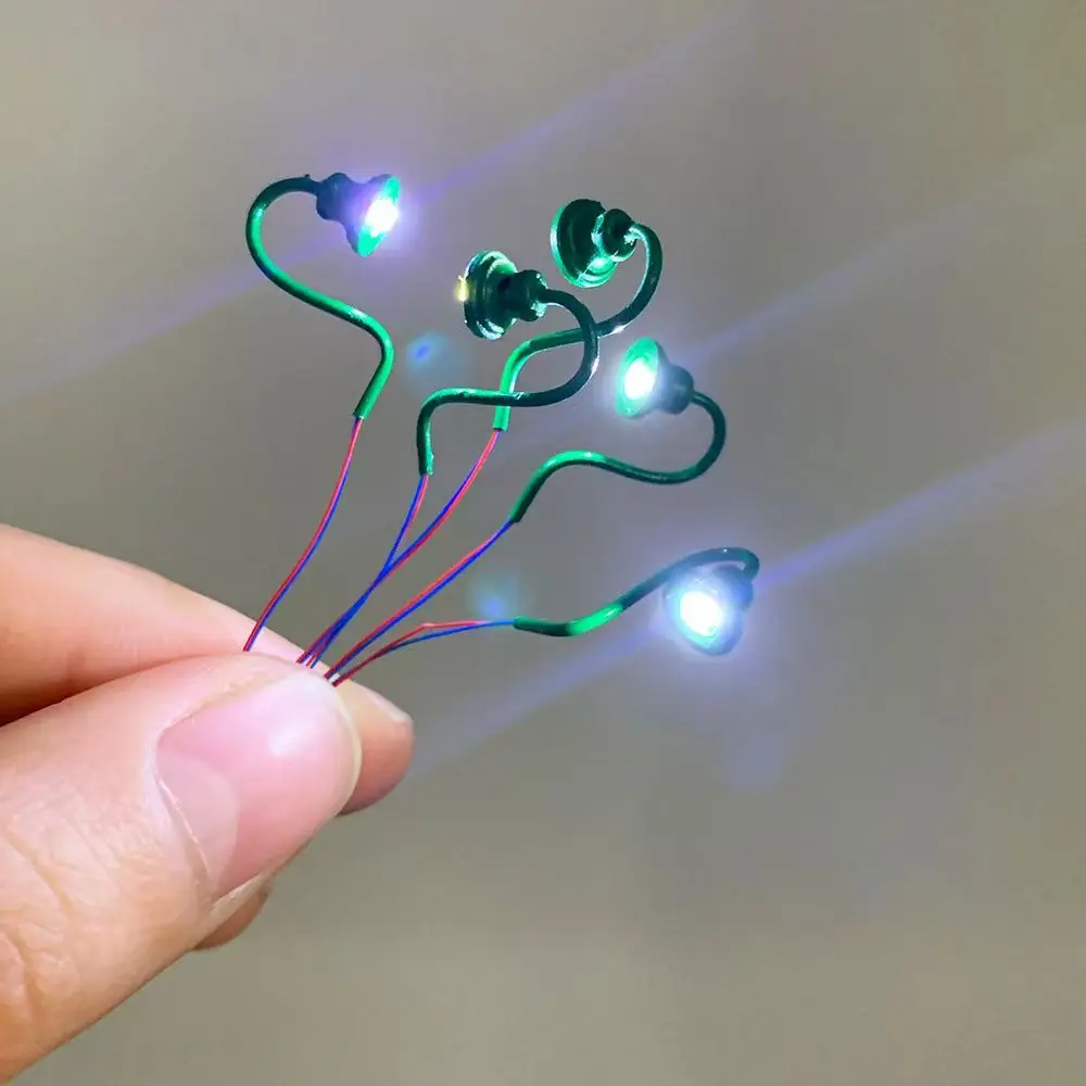 5PCS Miniature Wall Lamp Model 3V LED Light Toys For Making Kit Bulilding Railway Train Dollhouse Garden Street Decor Dioramas