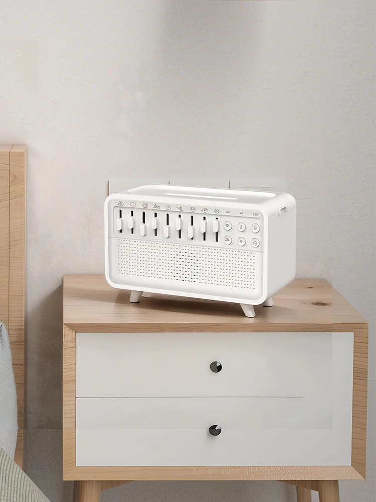 LED Portable BT Speaker with 8 Nature Sounds Essential Oils Humidifier Timer Aroma Diffuser Night Light for Home Creative Gift