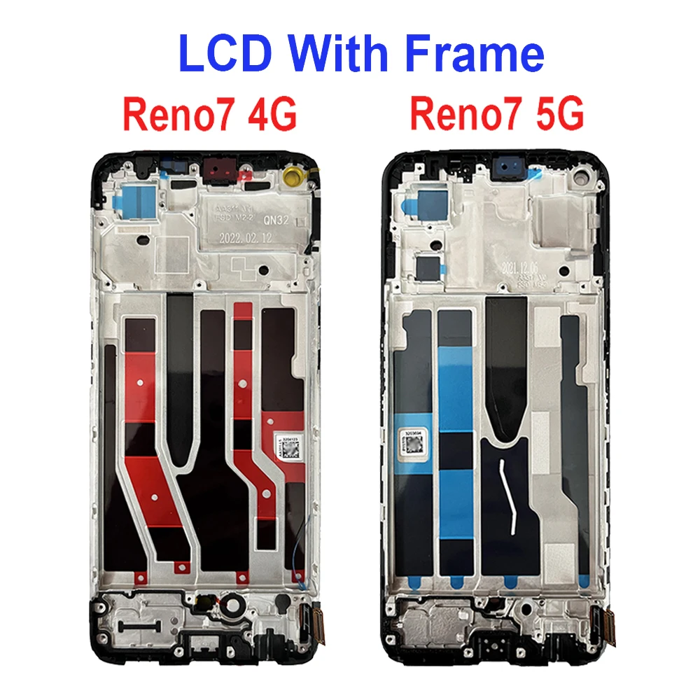 Amoled Voor Oppo Reno7 Lcd-Scherm Touchscreen Digitizer Assemblage Cph2363 Cph2371