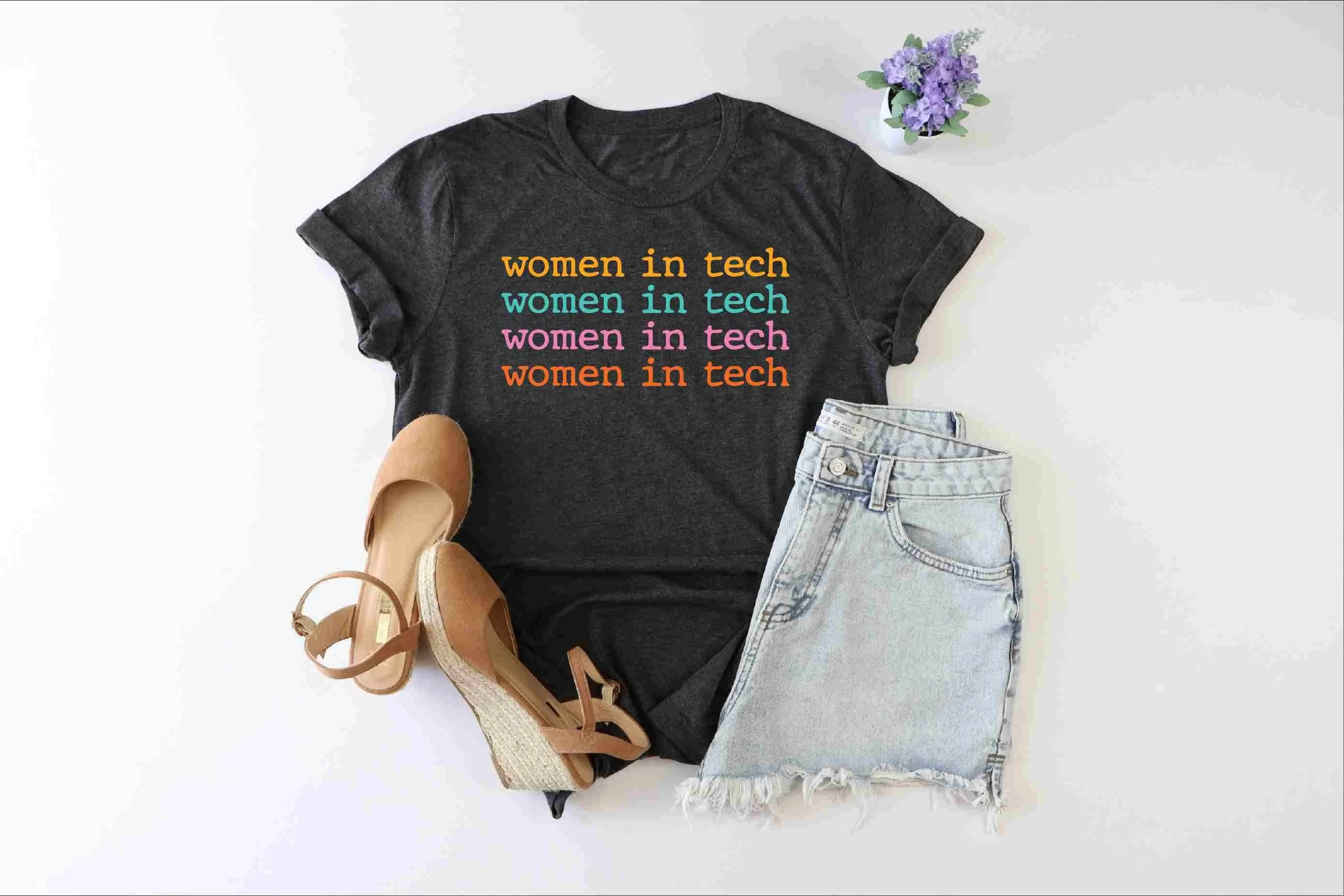 Women in Tech T Shirt Technology Enthusiast Girl Programmer Computer Mom Career Software Developer