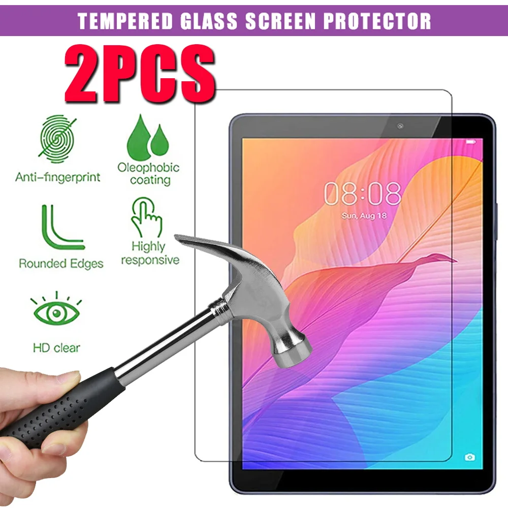 

2Pcs Tempered Glass Screen Protector for Huawei MatePad T8 Screen Protective 9H 0.3mm Full Tablet Protective Film