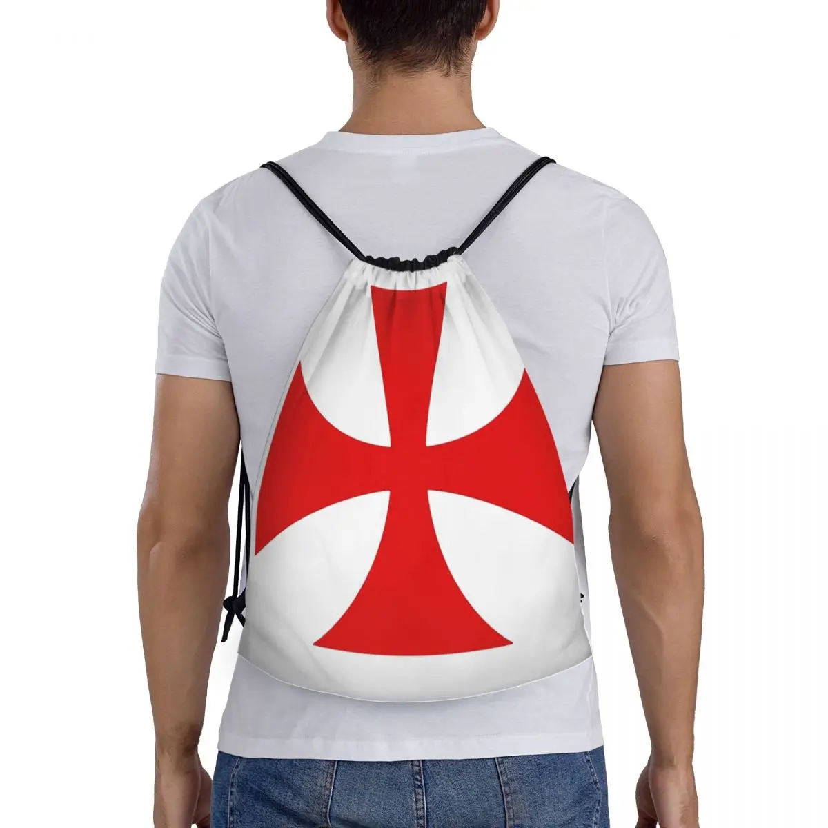 

Medieval Emblem Templar Sofa Ordre Du Temple Cross Backpacks Drawstring Bundle Pocket Sundries Bag Book Bags for Man Woman