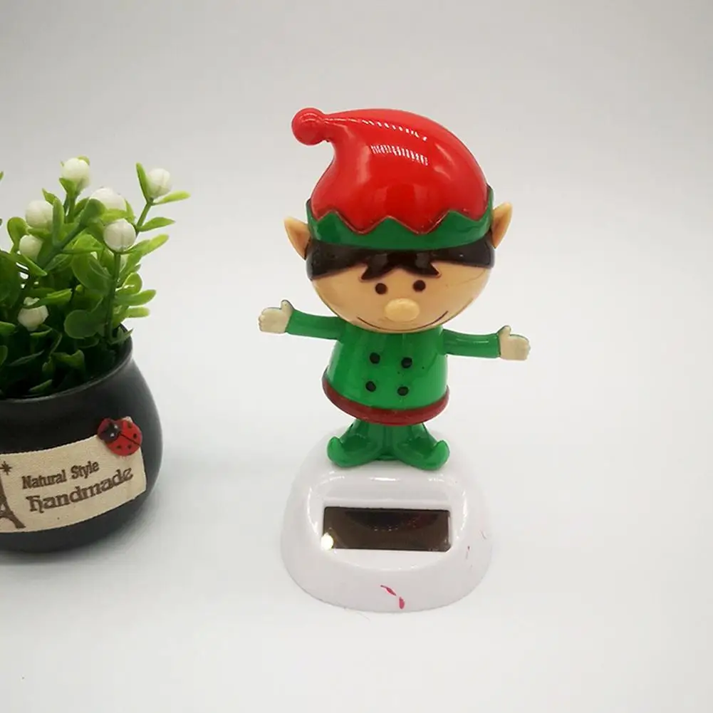 

Рождественское украшение автомобиля на солнечной батарее, танцующий Санта-Клаус, Лось, С Рождеством, Снеговик, Пингвин, автомобильное украшение, кукла, подарочная елка, Bobblehe J4R8