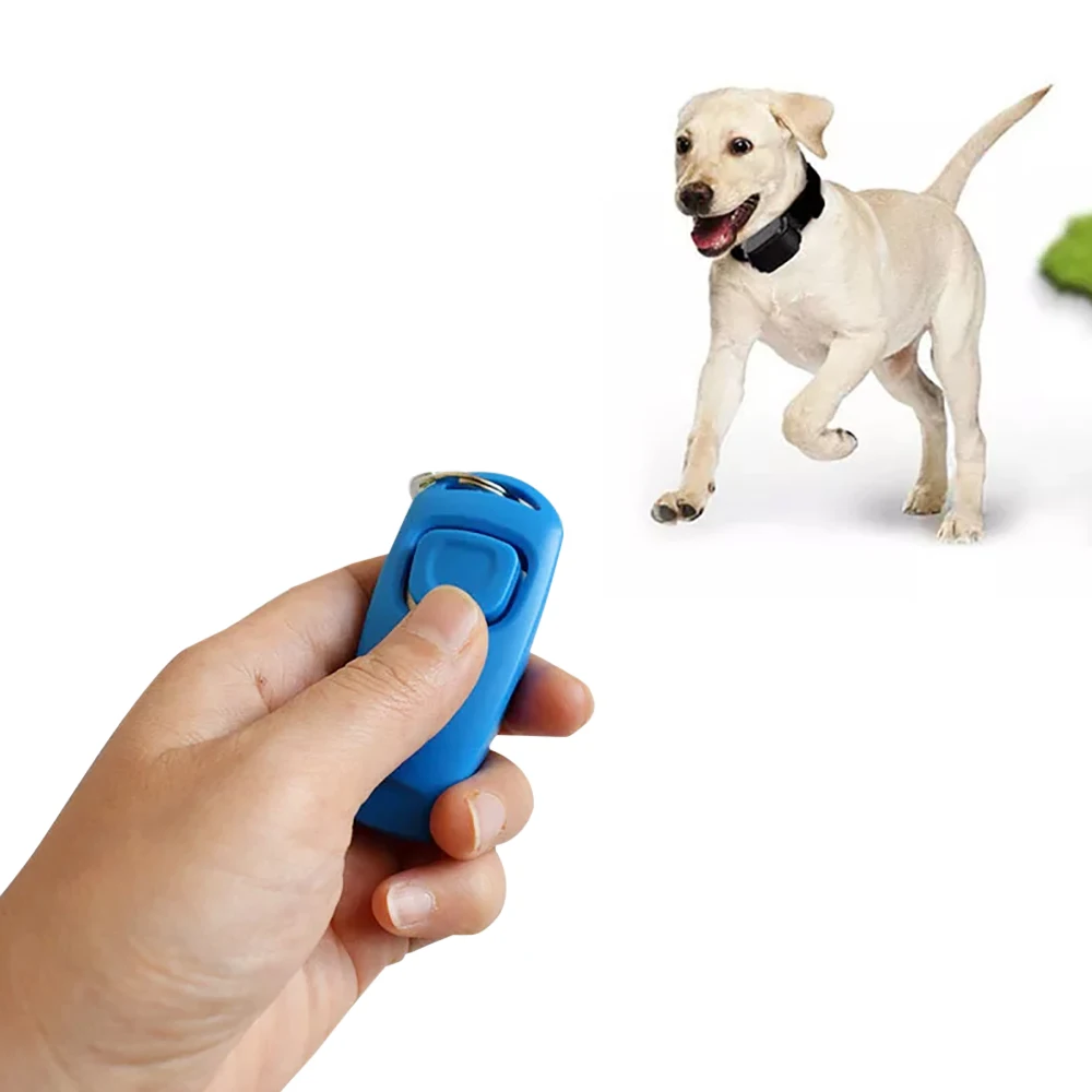 2 In 1 Pet Dog Clicker Dog Training Whistle Clicker Dog Trainer Puppy Stop Barking Training Aid Tool with Key Ring Pet Supplies