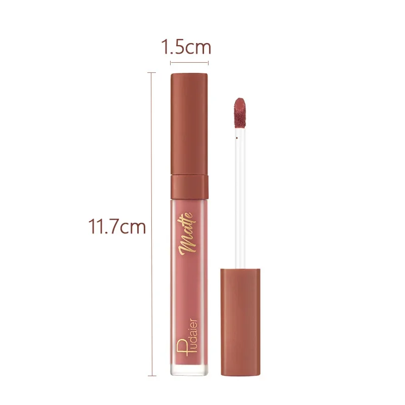 12 Kleuren Waterdichte Matte Lipgloss Nude Fluwelen Vloeibare Lippenstift Langdurige Niet-Plakkerige Cup Sexy Rode Lip Tint Make-Up Cosmetica