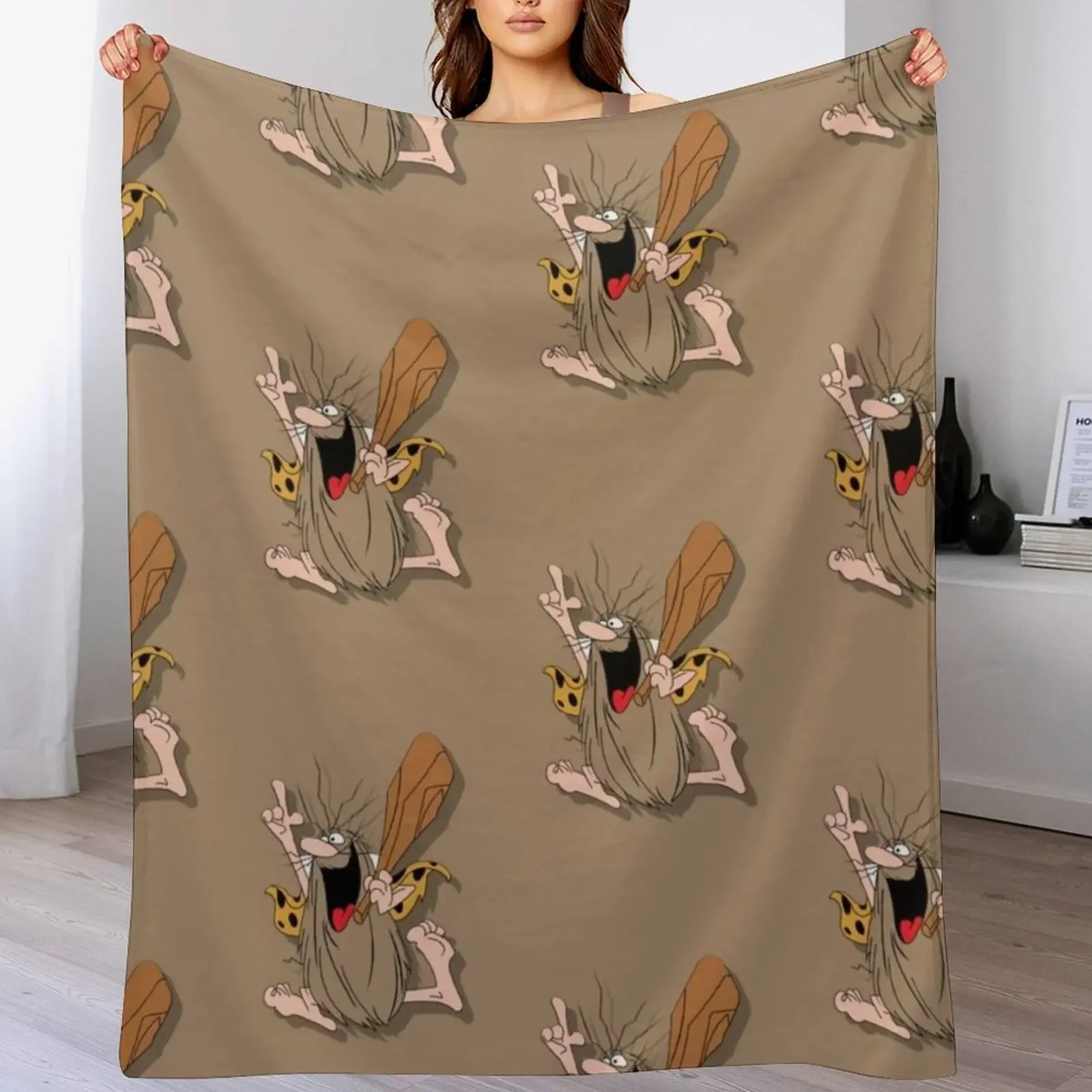 

prehistoric captain Throw Blanket Shaggy Furry Soft Blanket for Bedroom Living Room
