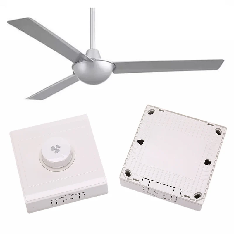 1pc 86 White AC220V 10A Plastic Ceiling Fan Solid Controller Wall Switch Is Suitable For Adjusting The Speed Of