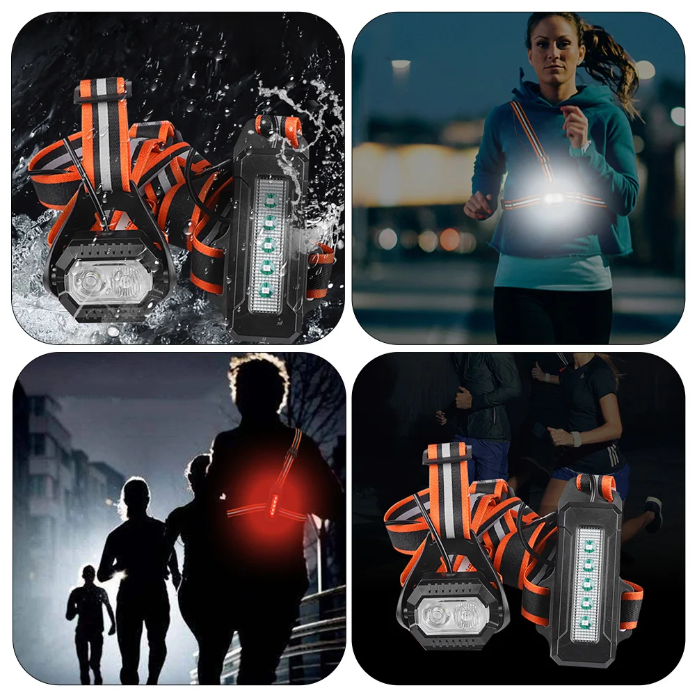 1 مجموعة ليلة تشغيل ضوء مصباح الصدر مقاوم للماء للرياضة في الهواء الطلق قابلة للشحن المحمولة مصباح جيد الإضاءة متعددة الوظائف ضوء الصدر #6