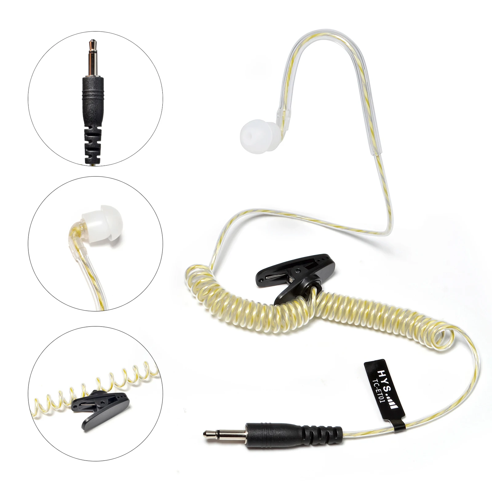 Law Enforcement 3.5mm Listen Only Earpiece Balanced Armature,Soft Wired in Ear Headphones for Two Way Radio/Shoulder Speaker Mic