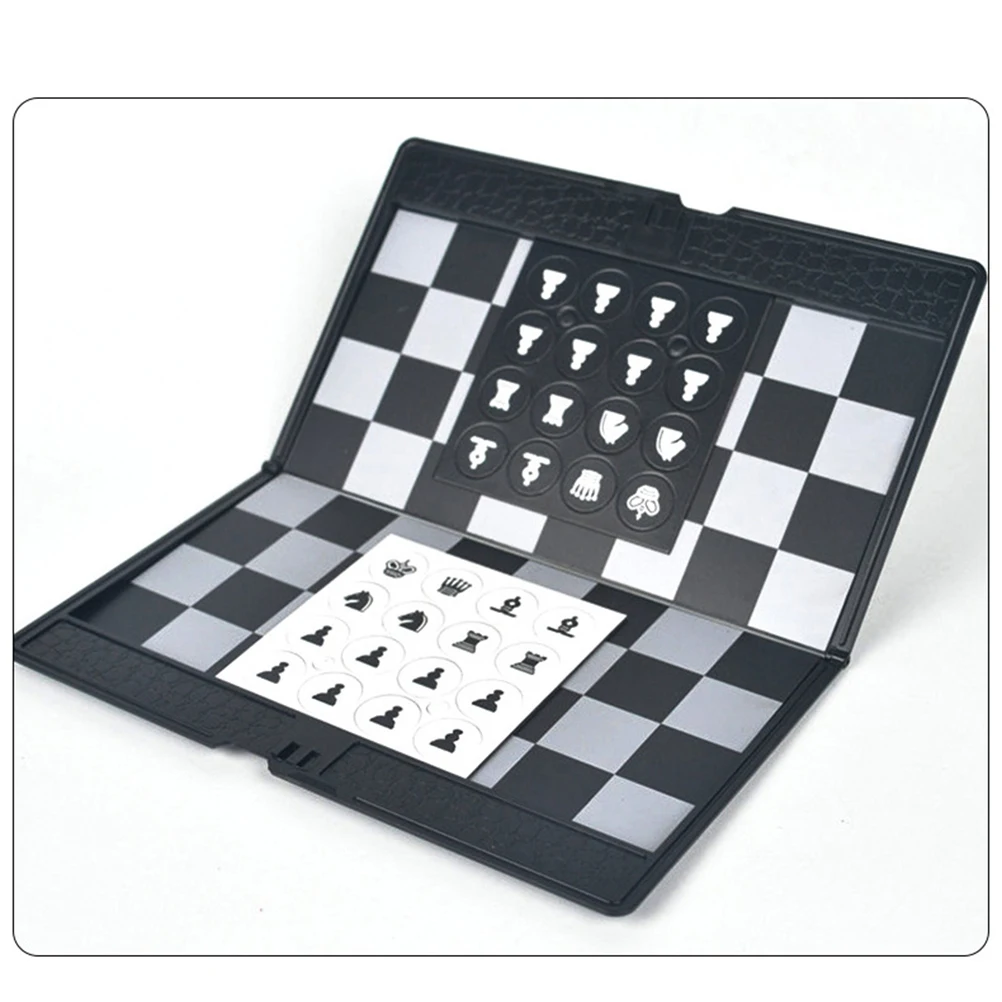 

1 Set Foldable Chess Checkers Creative Educational Playthings Funny Synthetic Clipboard Chess Toy Traning Inter