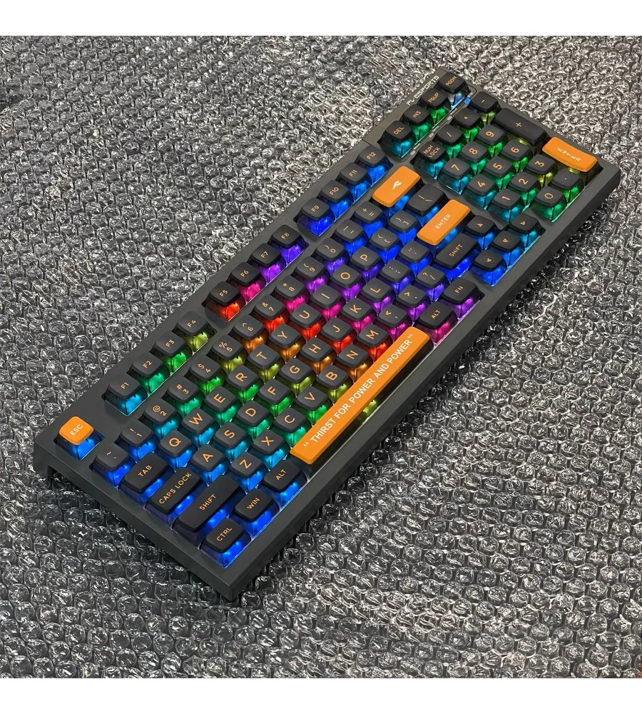 Keycap black orange color scheme MDA sublimation compatible 60 64 68 75 80 96108 pudding four-sided transparent PBT