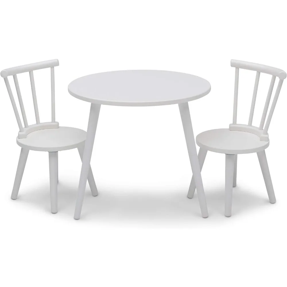 

Delta Children Homestead Kids Table & 2 Chairs Set - Ideal for Arts & Crafts, Greenguard Gold Certified, Bianca White