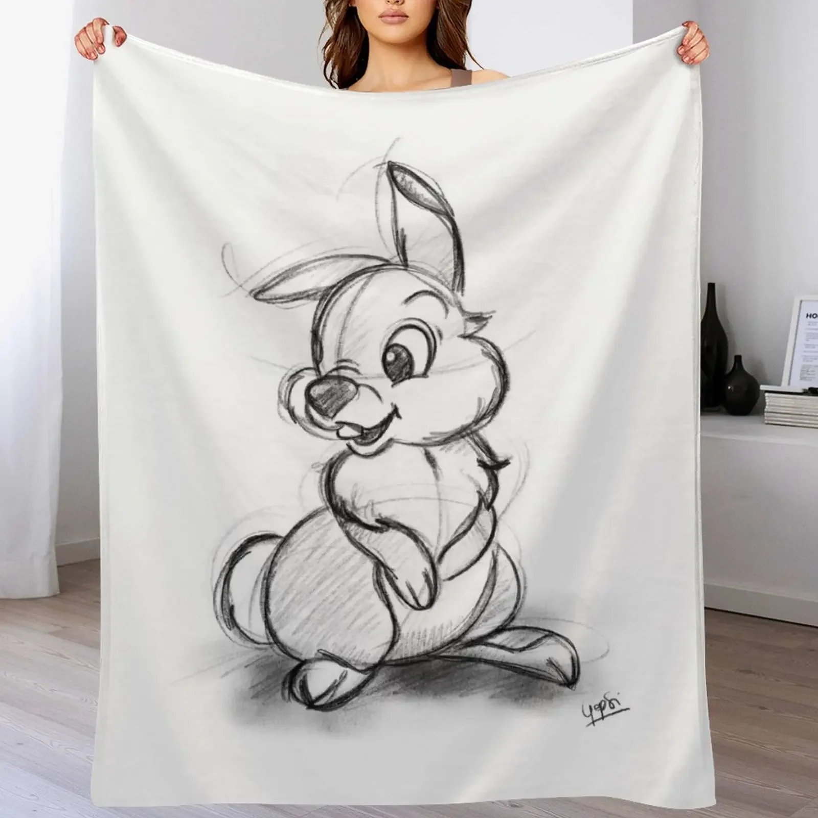 

Thumper sketch Throw Blanket Bed Decoratives Cute Plaid for sofa Blankets