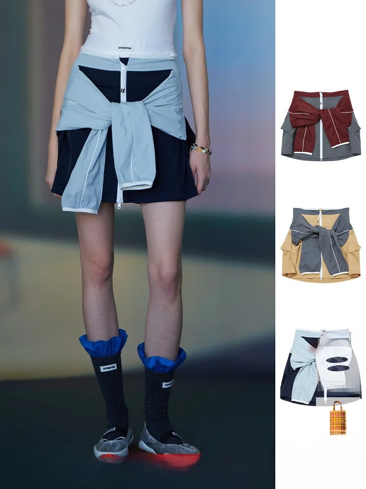 

Brand f Skirt High Waist A-Line ort Skirt Commute Sle Pure Color Nylon Cotton Spandex Blend Spring Collection