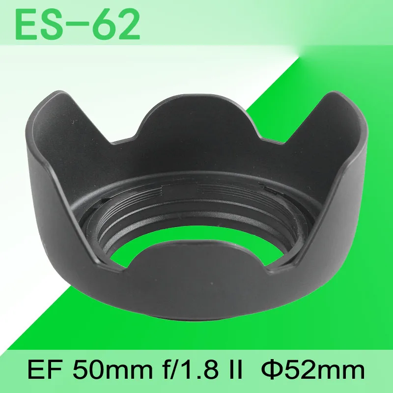 Capa de lente de câmera dslr es62 es62ii para canon eos 60d 70d 80d 90d 700d 750d 760d 850d 77d com ef 50mm f/1.8 ii 52mm lente de filtro