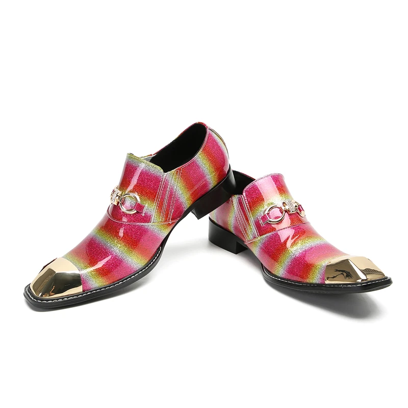 Quadratische quadratische Niet Stil lässige Lederschuhe modische Persönlichkeit bequeme Herren schuhe trend ige Leder neunte Hosen Schuhe – Detail 22
