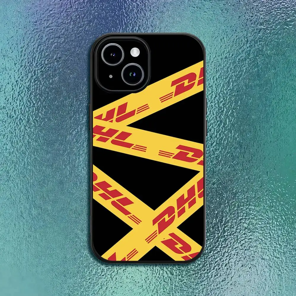 حافظة هاتف لوجستية عالمية DHL لهاتف آيفون 11 12 13 14 15 16Pro Max Plus غلاف ناعم أسود كلاسيكي #5