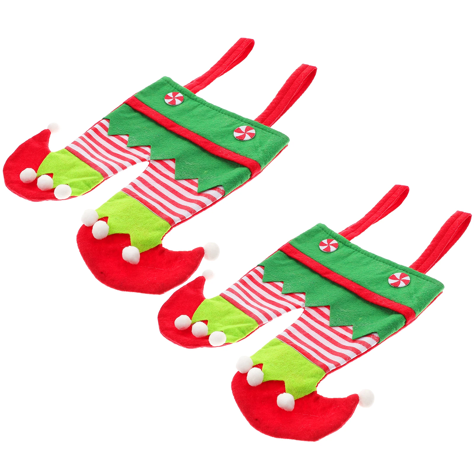 

2Pcs Christmas Wine Bags Portable Feet Shape Bottle Carrier Handbag Gift Bag Festive Party Favors Wine Carrier Bags