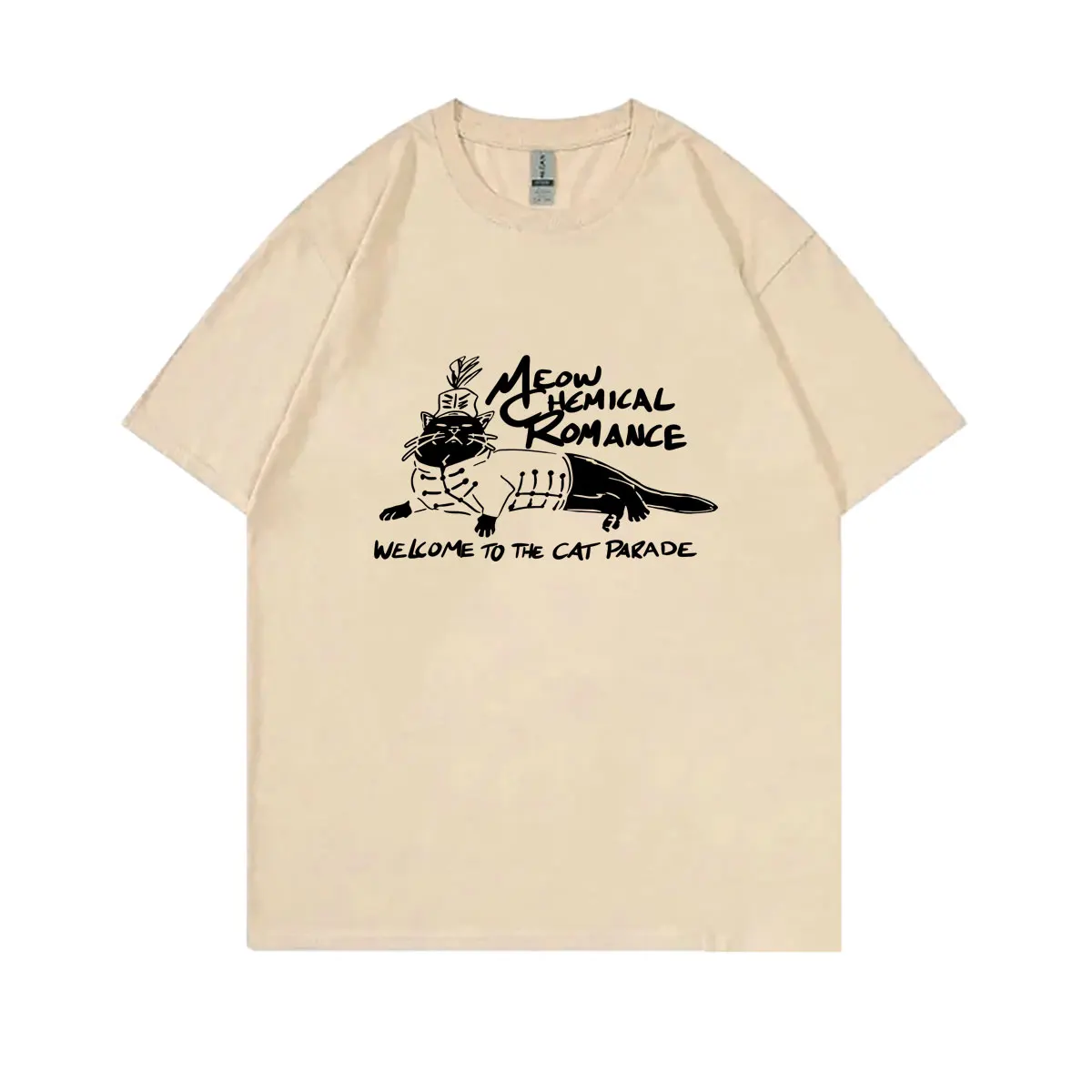 My Chemical Romance Welcome To The Cat Parade Funny Cat Graphic T-shirt Men Women Punk Emo Rock Tshirt Male Fashion Streetwear