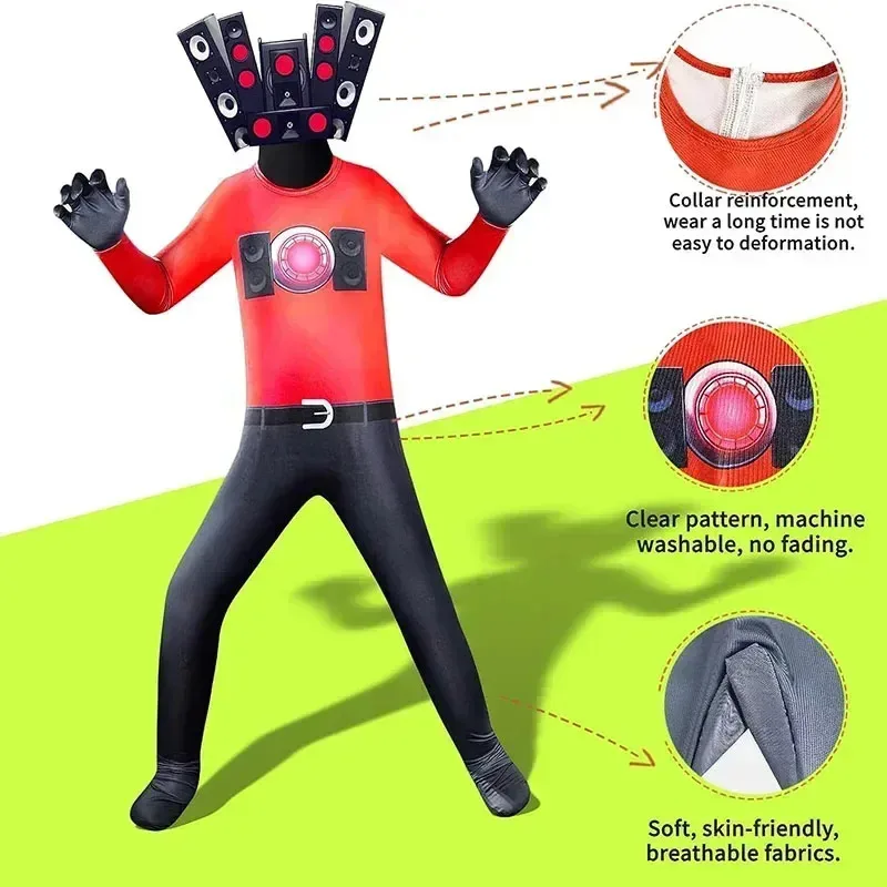 

asdh8@Bear's Den Costume Kids Adult Skibidi Toilet Cosplay Costumes Speaker Tv Man Bodysuit Jumpsuits Mas New 2025COSda@