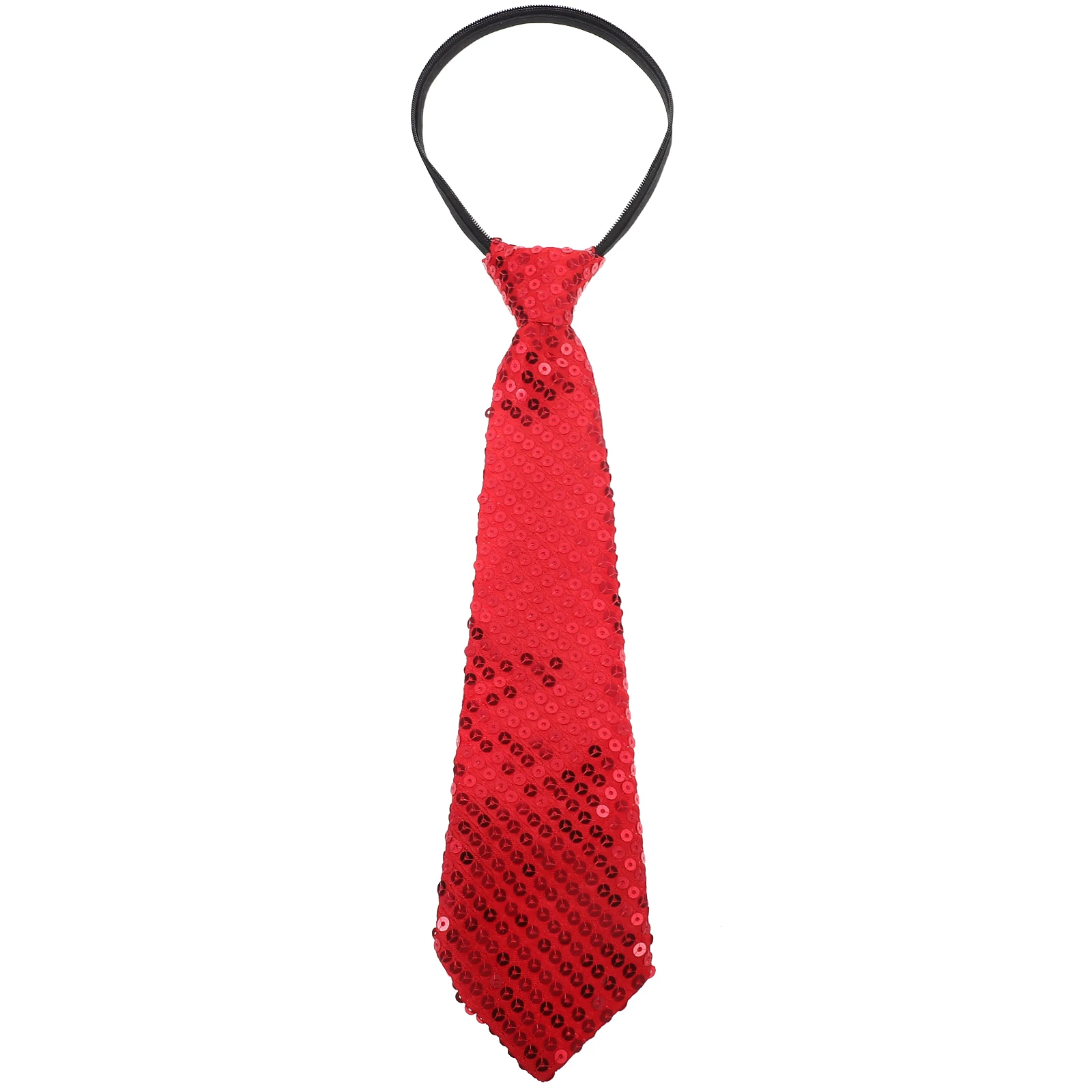

Sequin Necktie Red Cosplay Prop Stage Performance Tie Festival Decor Party Outfit Adjustable One Size Fits Most Reusable