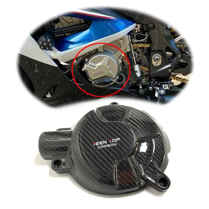 Cubierta de motor de fabricación de piezas de motocicleta de fibra de carbono de alta calidad, Protector derecho para S1000RR S1000R, sarga brillante 2020 +