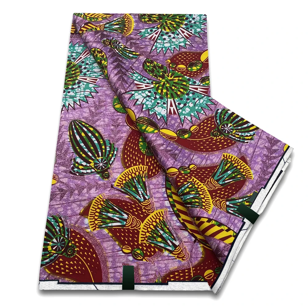 Grand Super 100% Cotton African Wax Fabric High Quality Wax Print Ankara Fabric For Sewing 6yards Women Fabric VL-F46